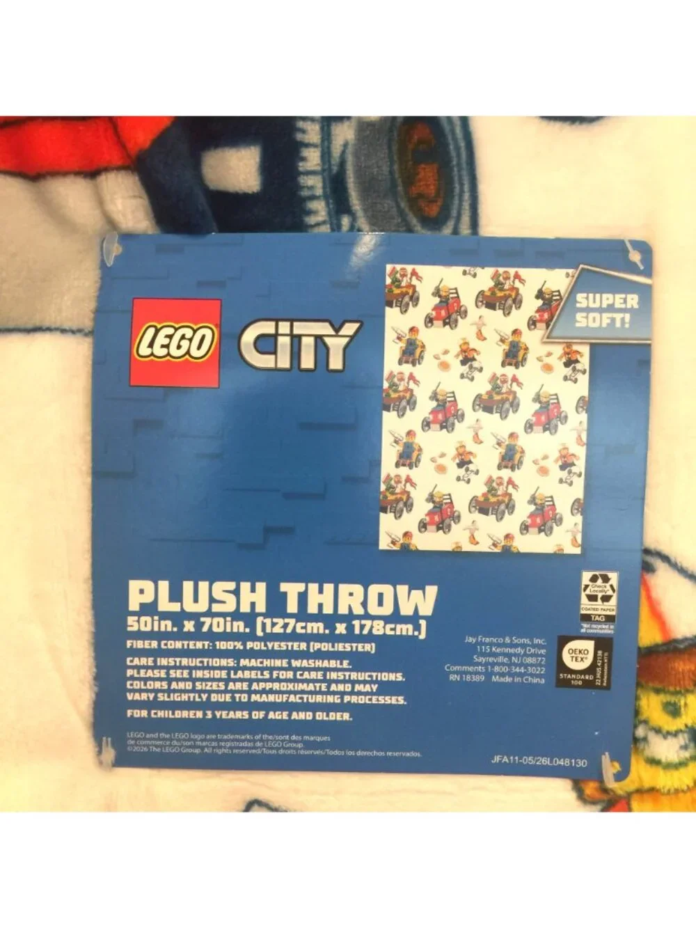 LEGO City Vehicle Plush Throw 50 x 70